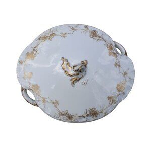 Extremely Rare Marks Antique 1800s Haviland Limoges Porcelain Dish Rare Pattern